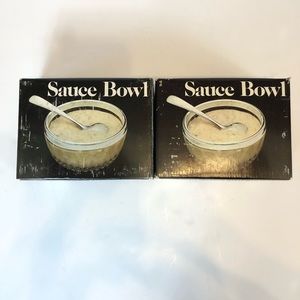 🛑 LEONARD MFG Co. NIB 2 Vintage Silver & Crystal Sauce Set